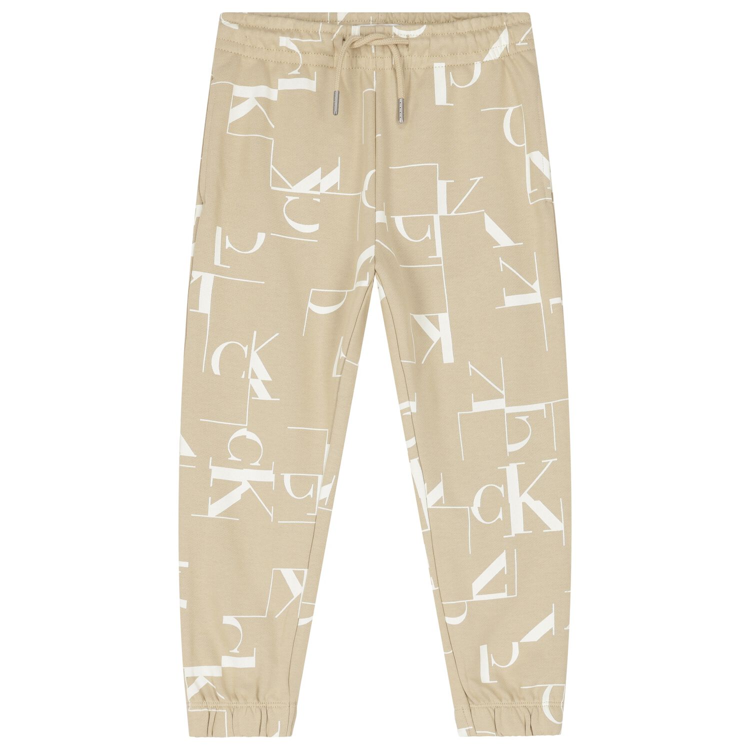 Boys Beige Logo Joggers, 1, hi-res