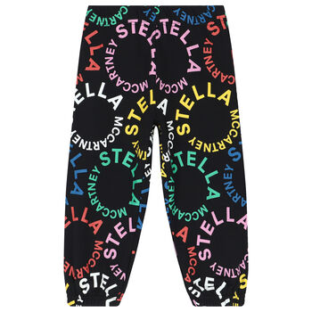 Girls Black Logo Joggers