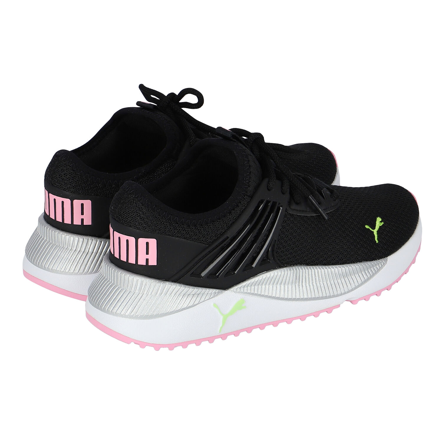 Girls Black & Pink Pacer Future Trainers, 1, hi-res
