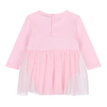 Baby Girls Pink Bodysuit Dress