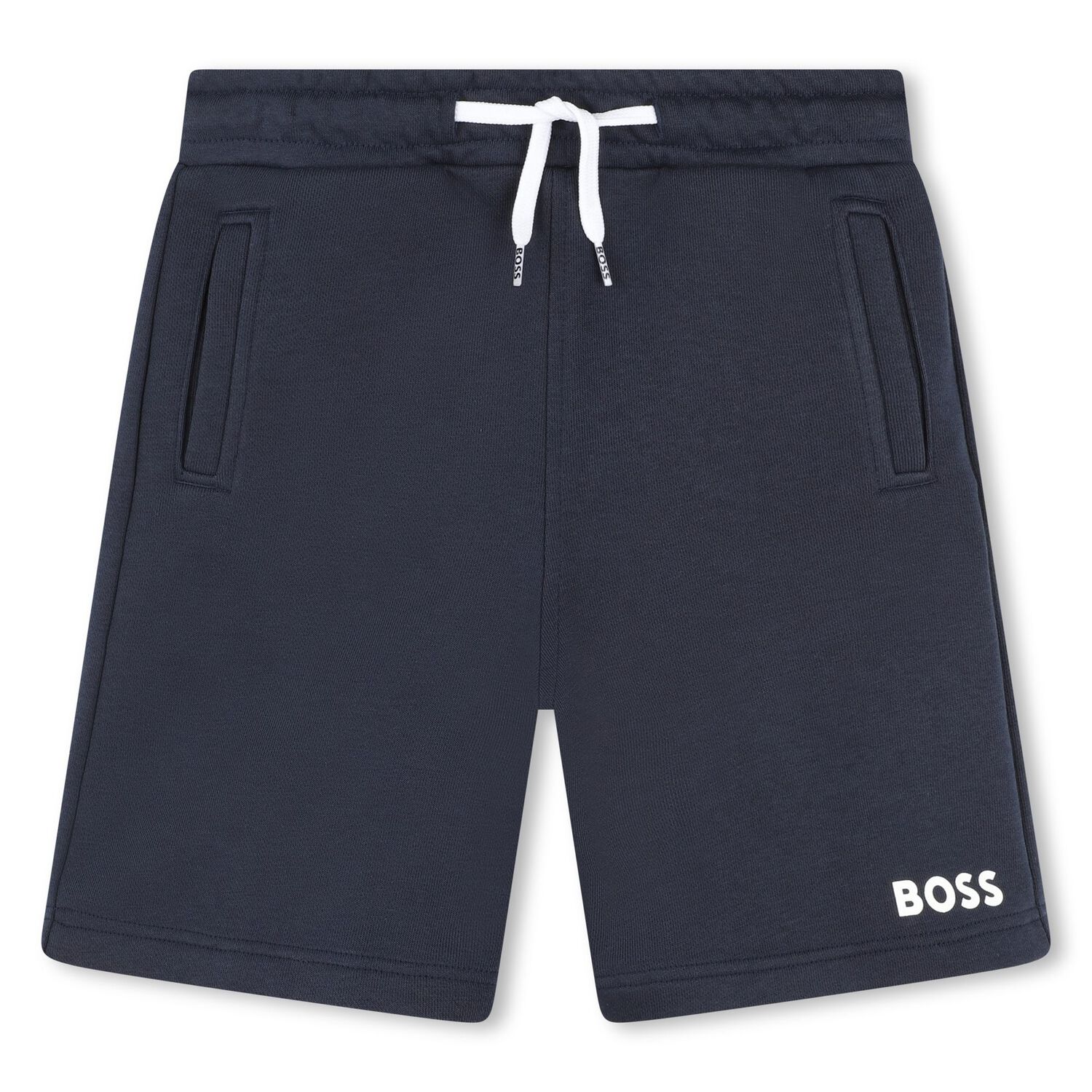 Boys Navy Blue Logo Shorts, 5, hi-res image number null