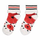 Girls White & Red Poppy Ankle Socks, 1, hi-res