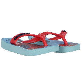 Boys Blue Marvel Logo Flip Flops