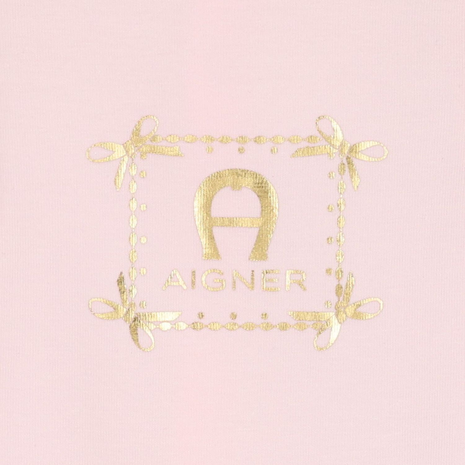 طقم أطفال للبنات بالشعار باللون الوردي, 2, hi-res