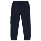 Boys Navy Blue Logo Tracksuit, 2, hi-res
