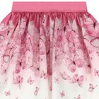 Girls White & Pink Butterfly Skirt Set, 2, hi-res
