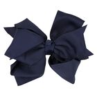 Girls Navy Blue Bow Hairclip, 4, hi-res
