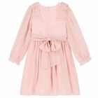 Younger Girls Pale Pink Chiffon Dress, 1, hi-res
