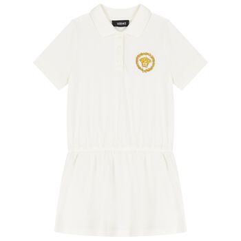 Girls Ivory Polo Dress