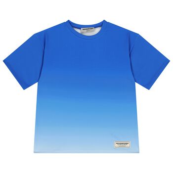 Blue Oversized Ombre Softskin Logo T-shirt