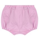Baby Girls White & Purple Short Set (4 Piece), 2, hi-res