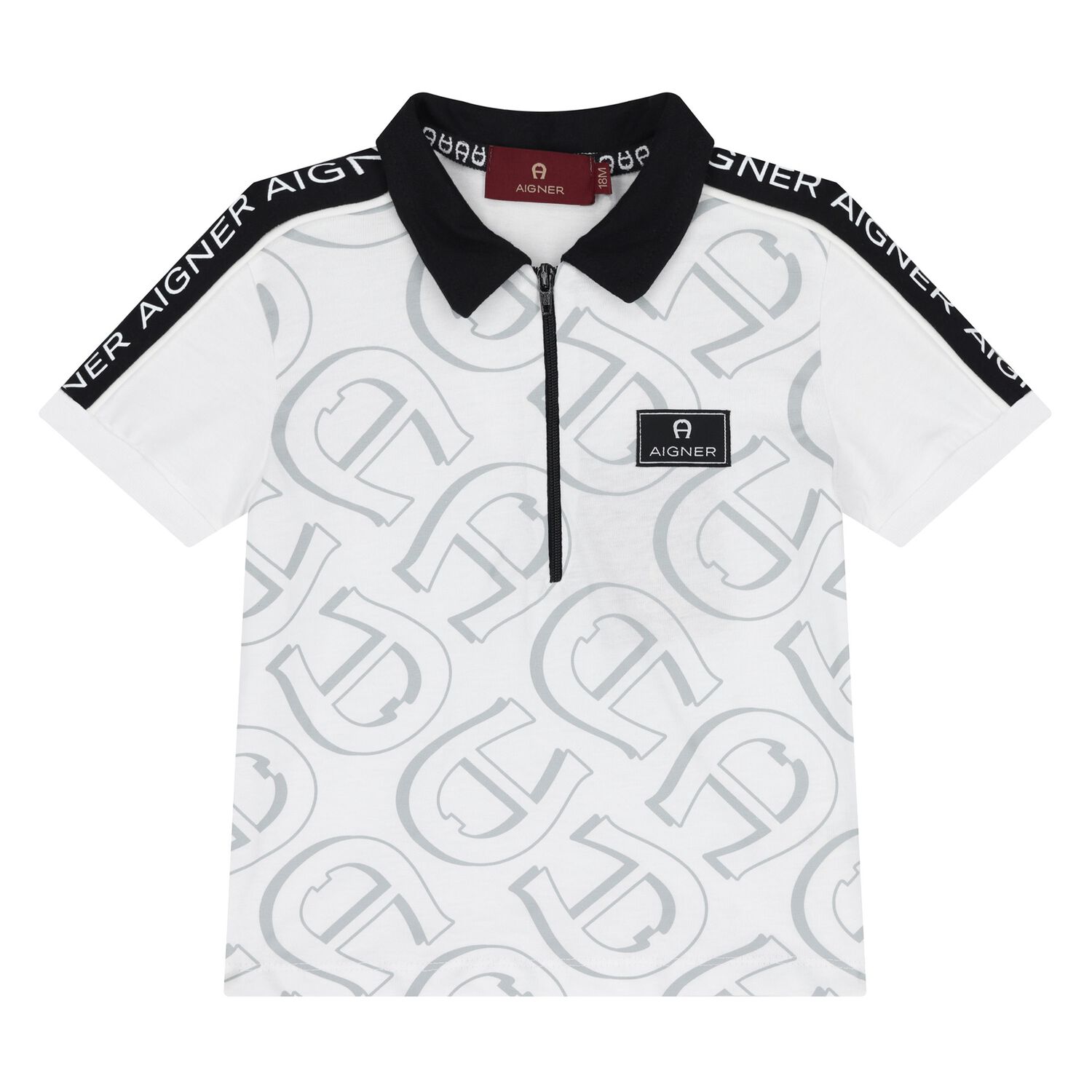 Younger Boys White Logo Polo Shirt, 1, hi-res image number null