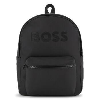 Boys Black Logo Backpack
