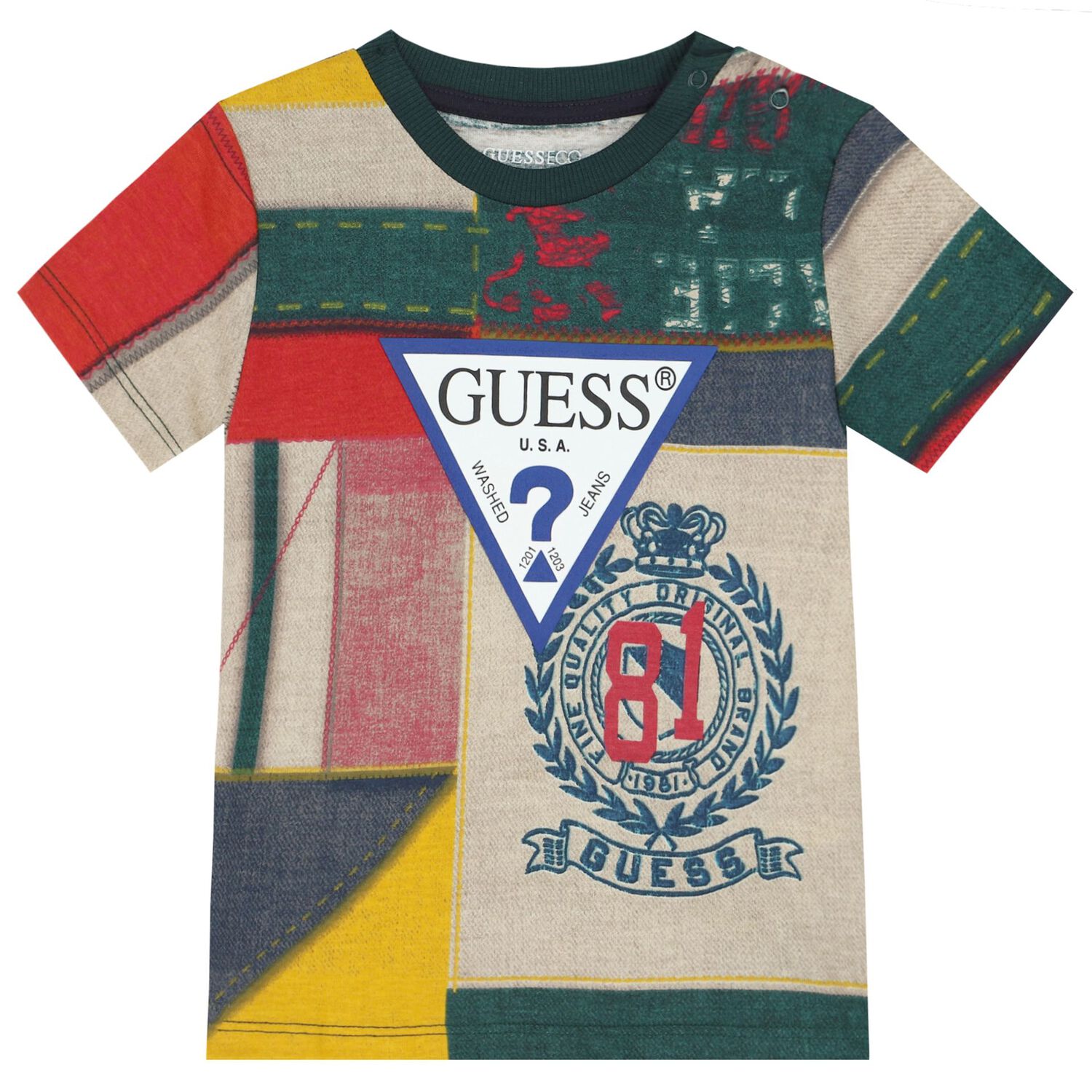 طقم شورت أولاد بالشعار متعدد الألوان, 2, hi-res