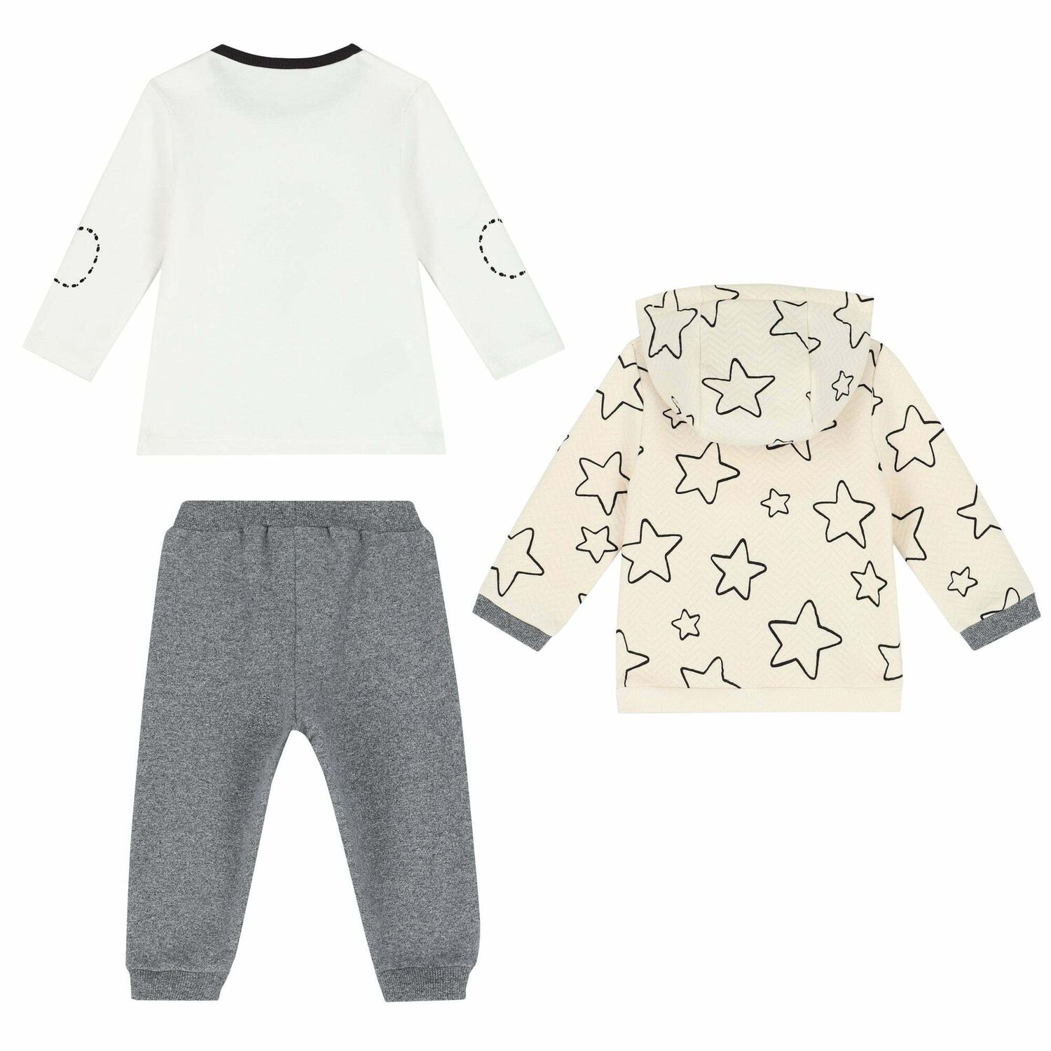 Baby Boys Ivory & Grey Tracksuit (3 Piece), 1, hi-res image number null