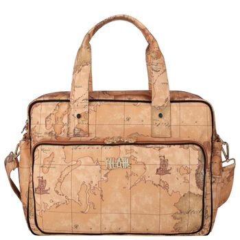 Beige Geo Map Baby Changing Bag