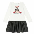 Girls White & Black Olive Oyl Dress, 1, hi-res