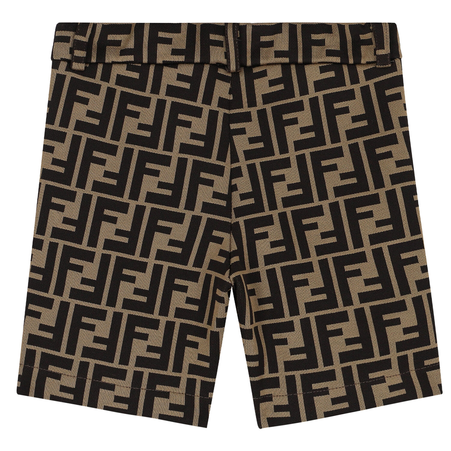 Baby Boys Beige FF Logo Shorts, 1, hi-res image number null