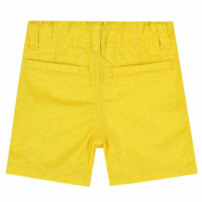 Younger Boys Yellow Logo Shorts, 1, hi-res image number null