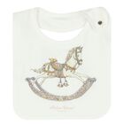 طقم قماط ومريلة بطبعة الحصان باللون العاجي, 1, hi-res