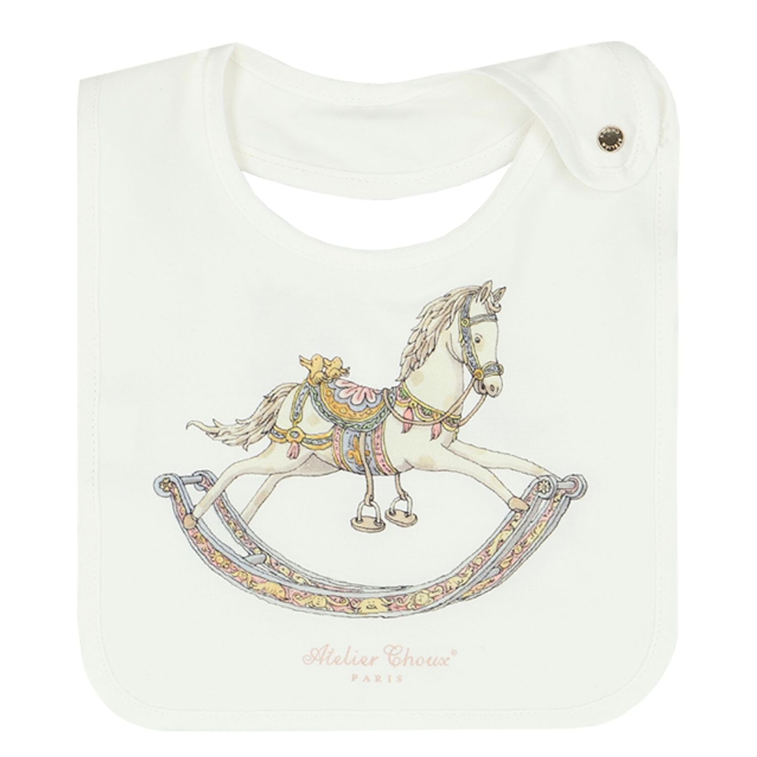 طقم قماط ومريلة بطبعة الحصان باللون العاجي, 1, hi-res image number null