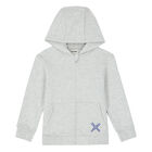 Boys Grey Logo Hooded Top, 1, hi-res