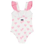 Girls White & Pink Snoopy Swimsuit, 1, hi-res