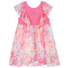 Younger Girls Pink Logo Chiffon Dress, 1, hi-res