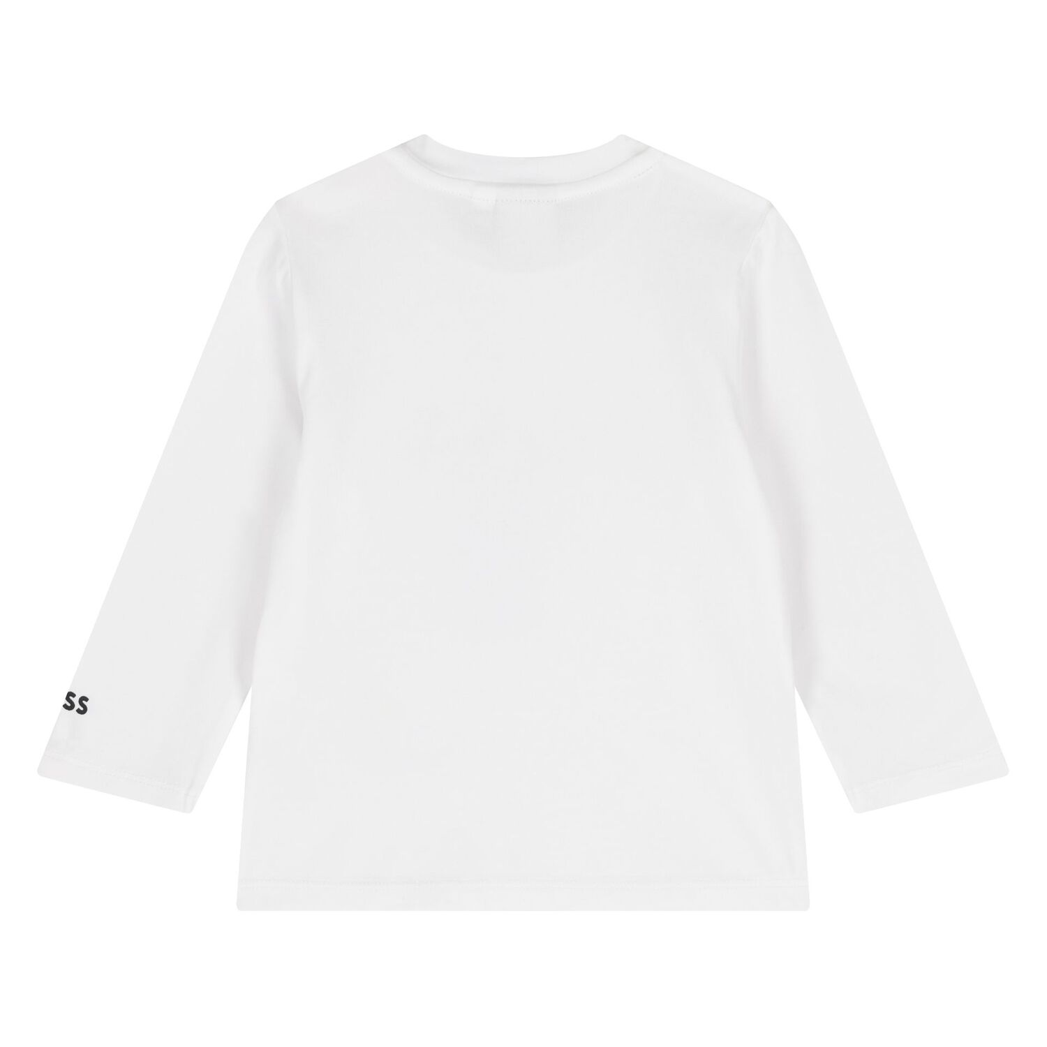 Baby Boys White Logo Long Sleeve Top, 1, hi-res