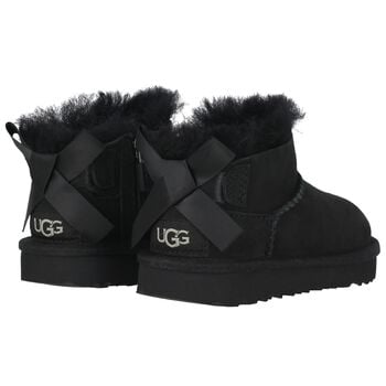 Younger Girls Black Ultra Mini Bailey Bow Boots