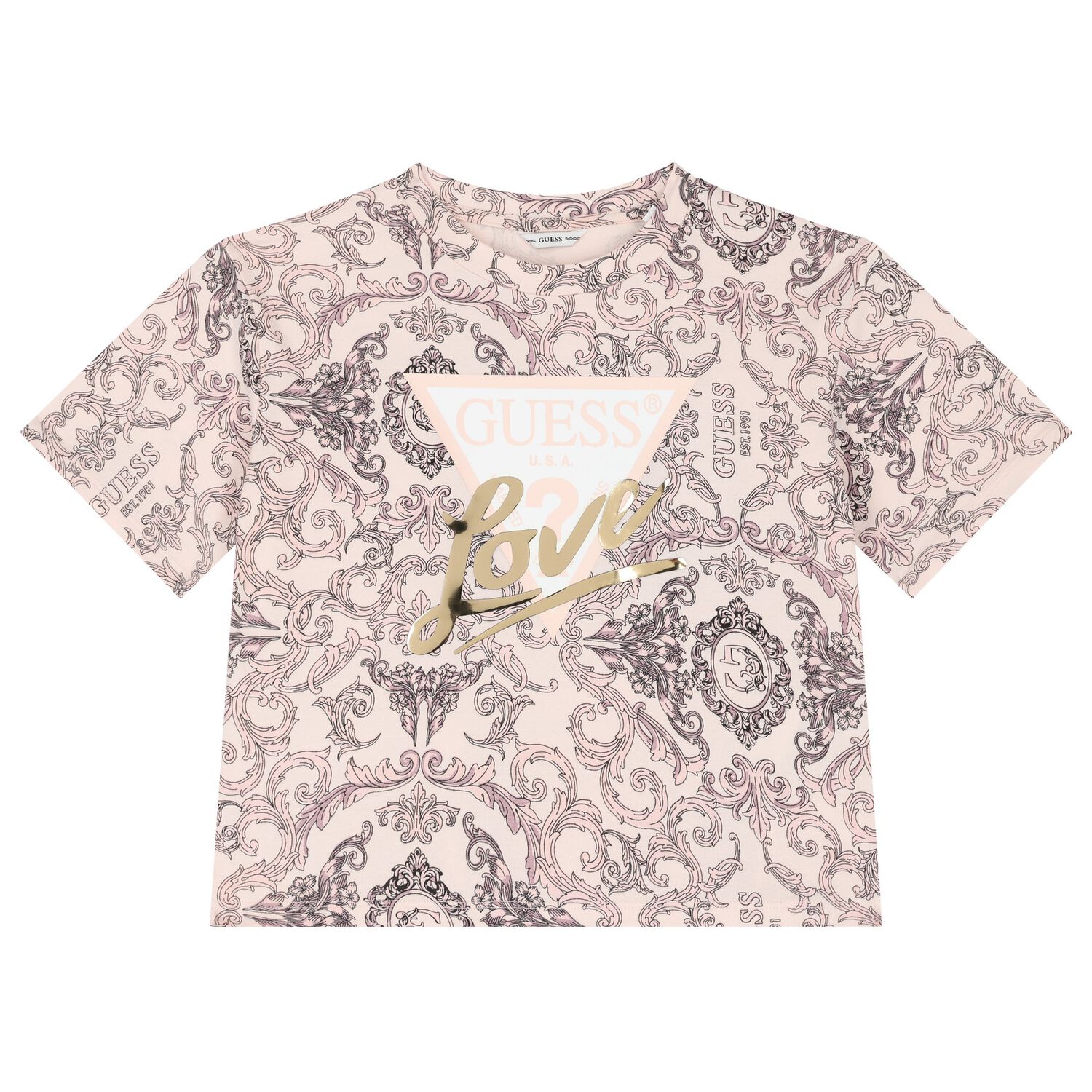 تيشيرت بالشعار باللون وردى للبنات, 1, hi-res image number null