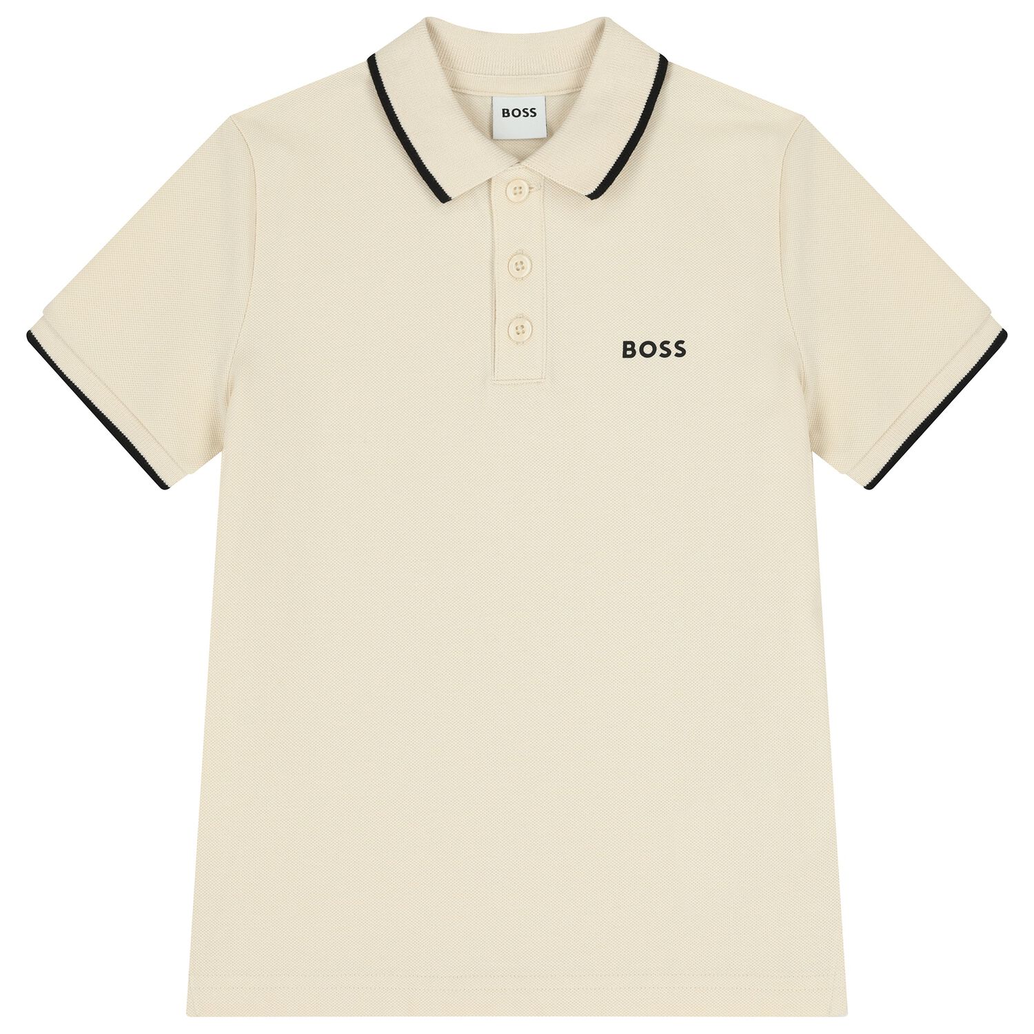 Boys Mini Me Ivory Logo Polo Shirt, 3, hi-res