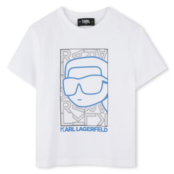 Boys White Ikonik Logo T-Shirt