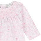  Baby Girls White & Pink Delicate Blooming Bow Babygrow, 1, hi-res