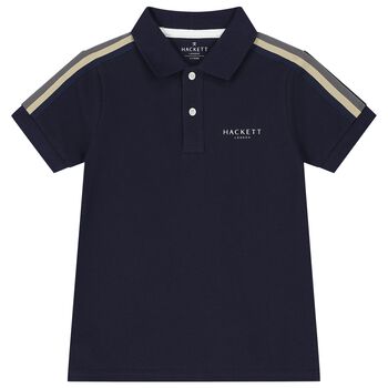 Boys Navy Blue Logo Polo Shirt