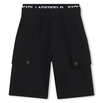Boys Black Logo Shorts