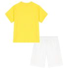 طقم شورت اولاد  قطني أصفر وأبيض , 3, hi-res