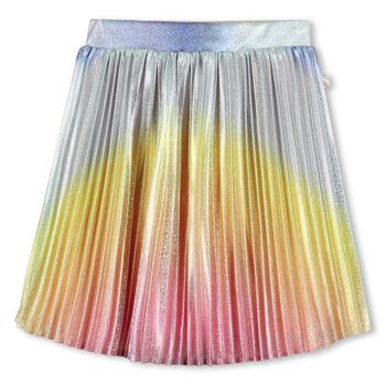 Girls Multi-Colured Satin Plissé Skirt
