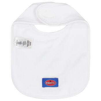 Baby Boys White Logo Bib