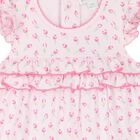 Baby Girls Pink Tulip Blossoms Rompers, 1, hi-res