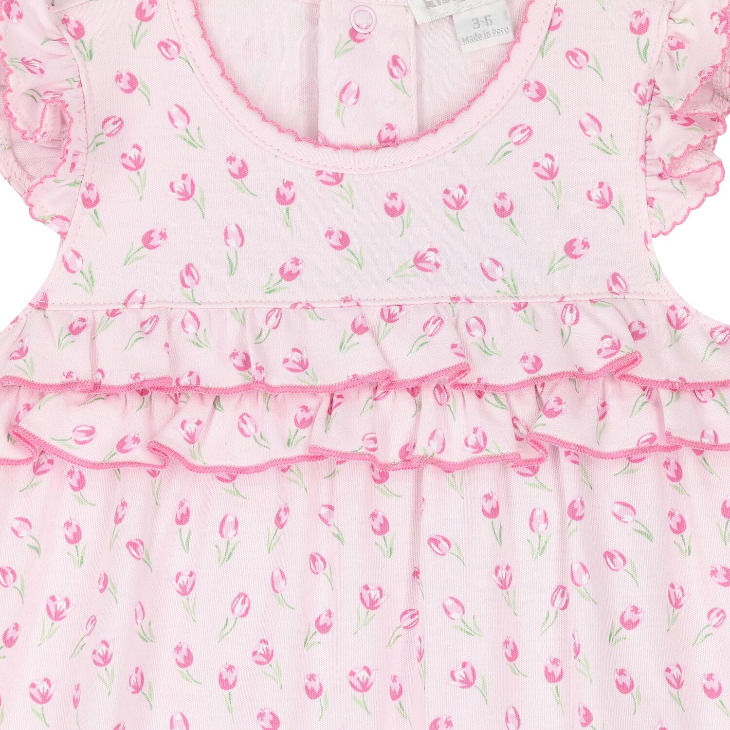 Baby Girls Pink Tulip Blossoms Rompers, 1, hi-res image number null