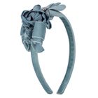 طوق شعر بنات بالزهور باللون الأزرق, 4, hi-res