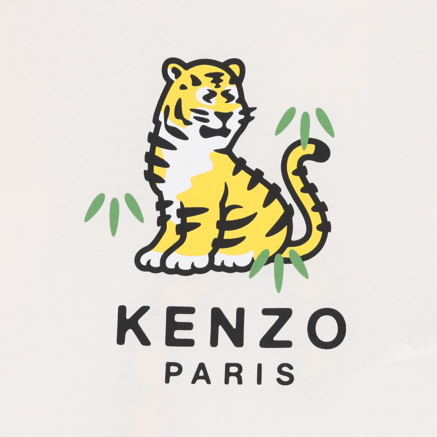 توب بأكمام طويلة بشعار النمر باللون العاجي للأطفال الصغار , 1, hi-res