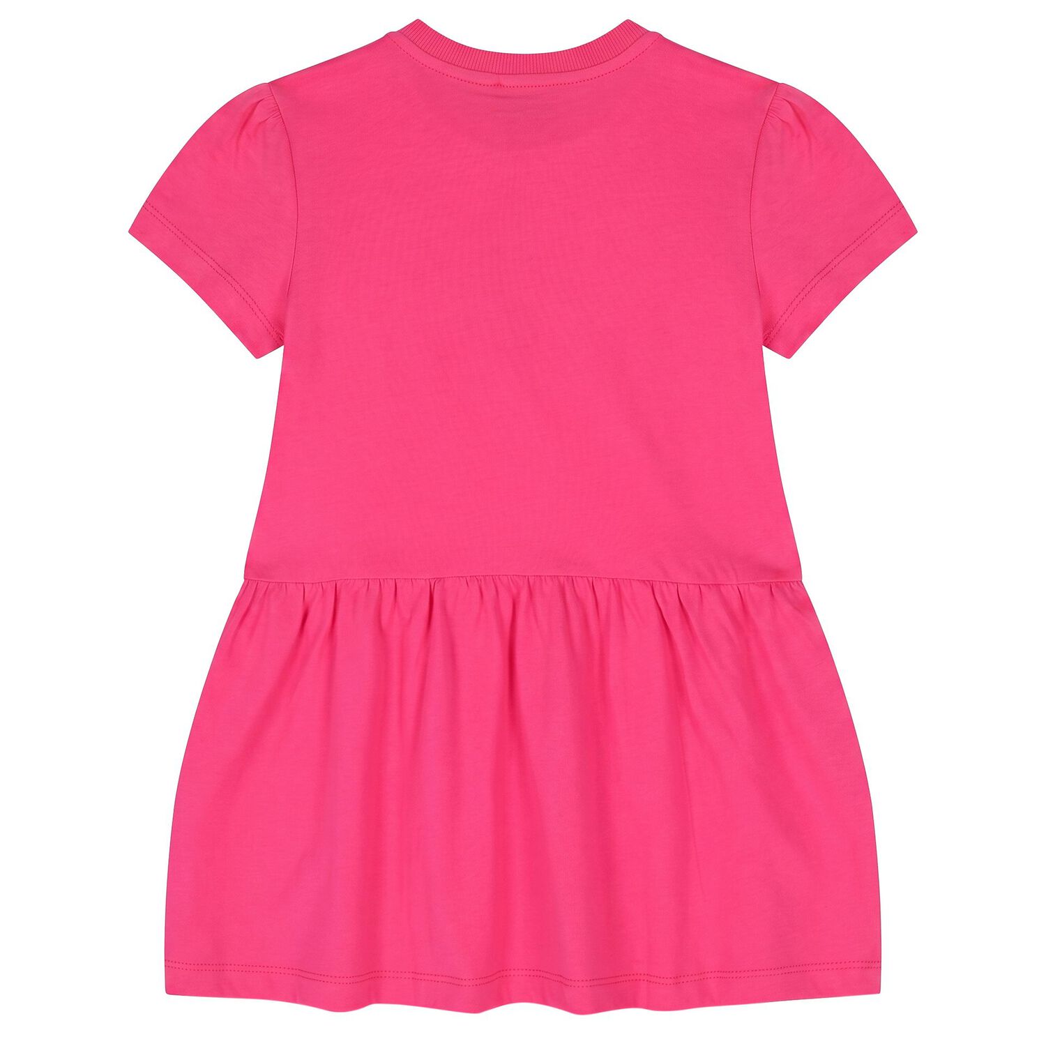 Girls Pink Teddy Bear Logo Dress, 3, hi-res