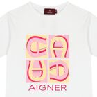Girls White & Pink Logo T-Shirt, 1, hi-res