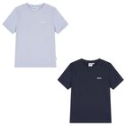 Boys Blue & Navy Blue Logo T-Shirts (2 Pack), 5, hi-res