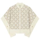 Girls Ivory Knitted Cape, 1, hi-res