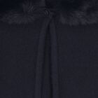 Girls Blue Faux Fur Collar Cardigan, 1, hi-res