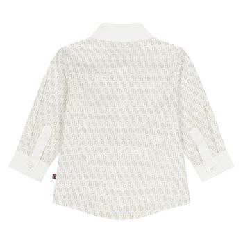 Younger Boys White Logo Shirt