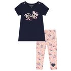Baby Girls Navy Blue & Pink Floral Leggings Set, 2, hi-res